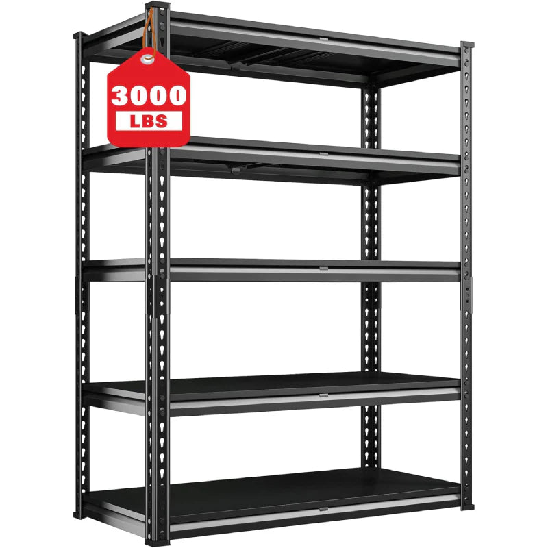 3000 LBS 5 Tiers Heavy Duty Storage Shelves Adjustable Metal Shelving for Garage, Pantry, Kitchen and Basement