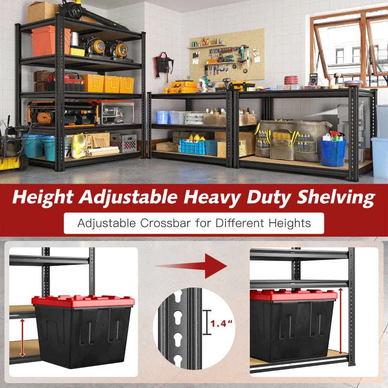 35.5"W Garage Shelves 2250lbs, Metal Shelving Unit for Pantry Kitchen Warehouse