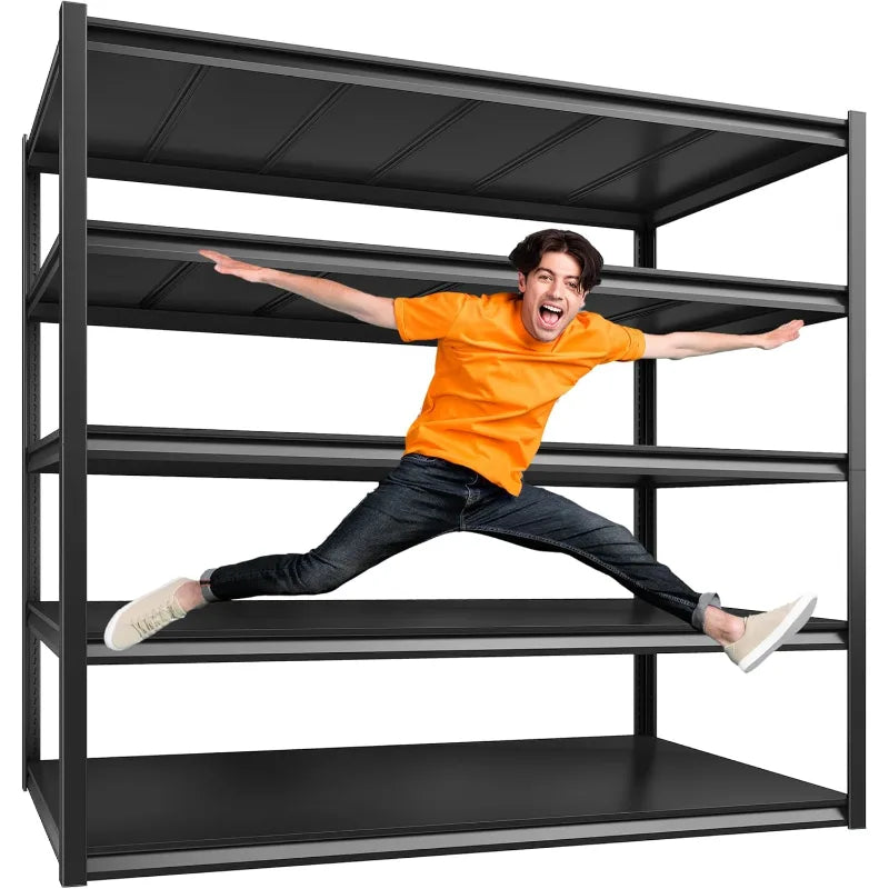 2 Packs 72.2"H Garage Storage Shelves 3000LBS Heavy Duty Rack, Industrial Shelves for Basement Warehouse