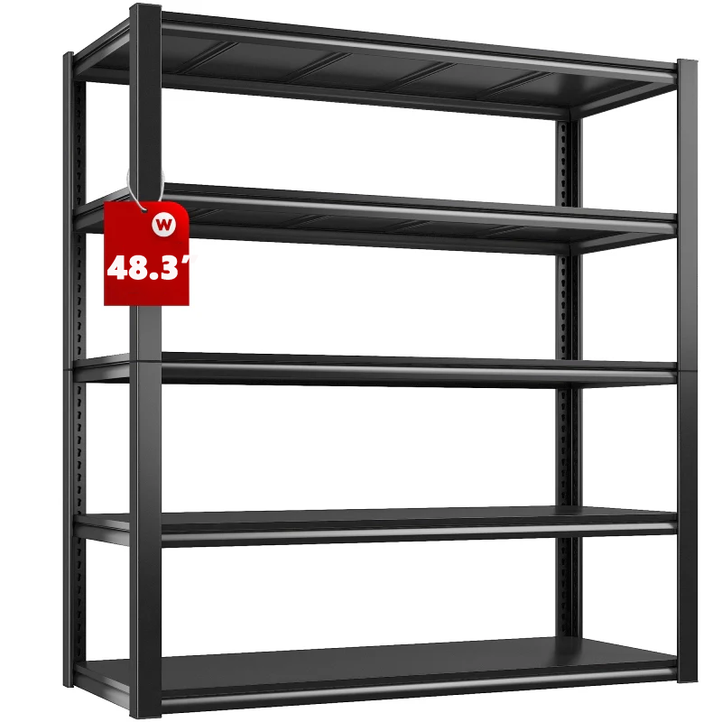 5 Tier 72"H Garage Shelving,Adjustable Steel Storage Shelves 2600lbs for Warehouse,Basement,Garage,Industrial