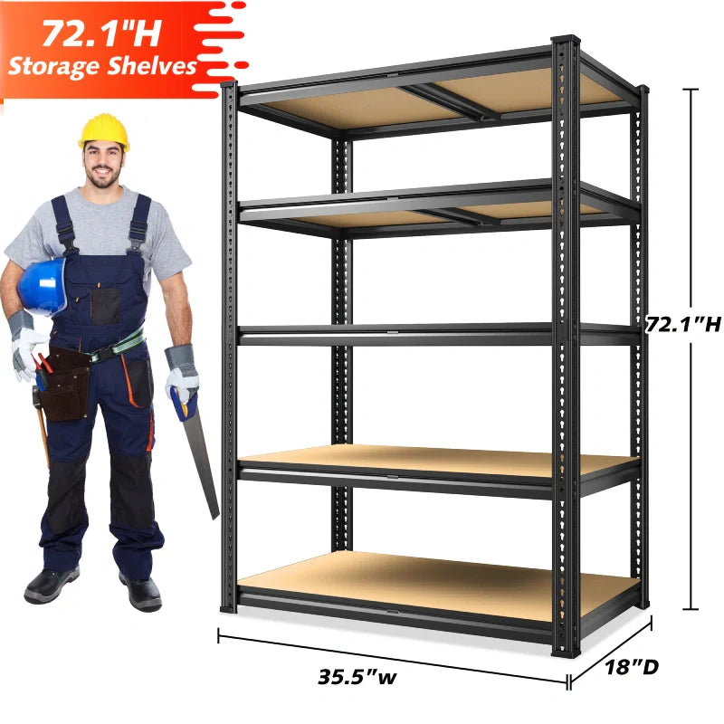 35.5"W Garage Shelves 2250lbs, Metal Shelving Unit for Pantry Kitchen Warehouse