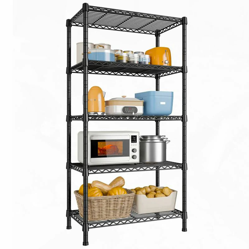 24"W Wire Shelving Units,5-Tier Adjusatble, 850lbs Metal Wire Shelf for Kitchen Pantry Basement