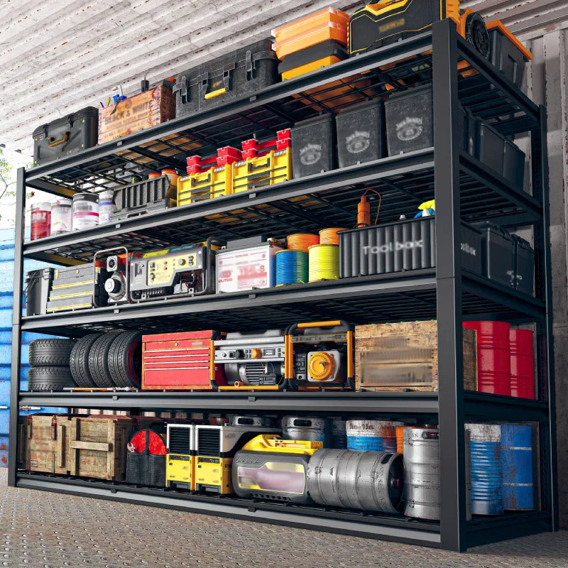 2-Pack 60" W Industrial Steel Shelving Heavy Duty Adjustable Garage Shelves for Warehouse, Garage, Basement