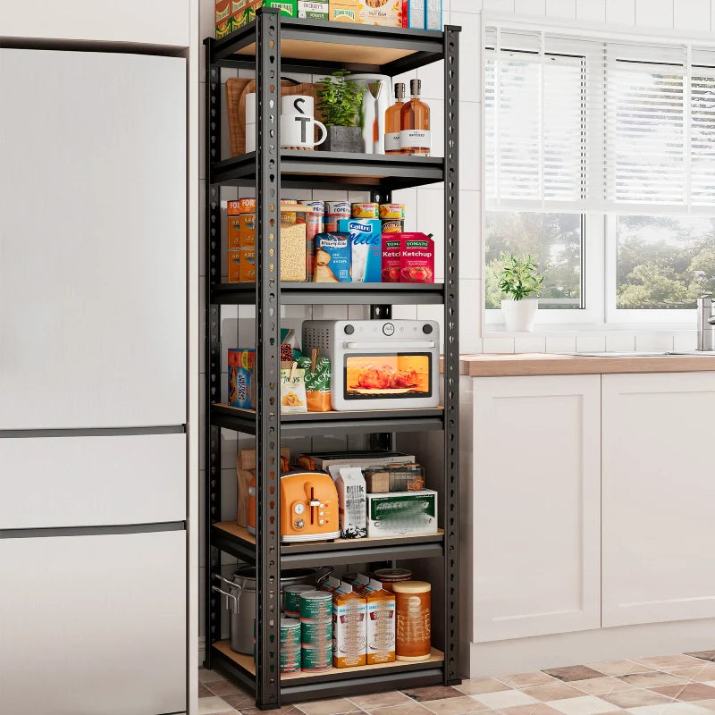 16"W Corner Shelves, 6-Tier Adjustable Storage Shelving Units, 2250lbs Corner Shelf for Living Room Pantry Dorm