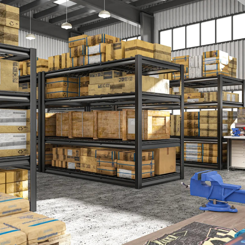 60"W 4-Tier Shelves for Storage 2550LBS Adjustable Garage Shelving Storage Racks for Pantry Garage Basement