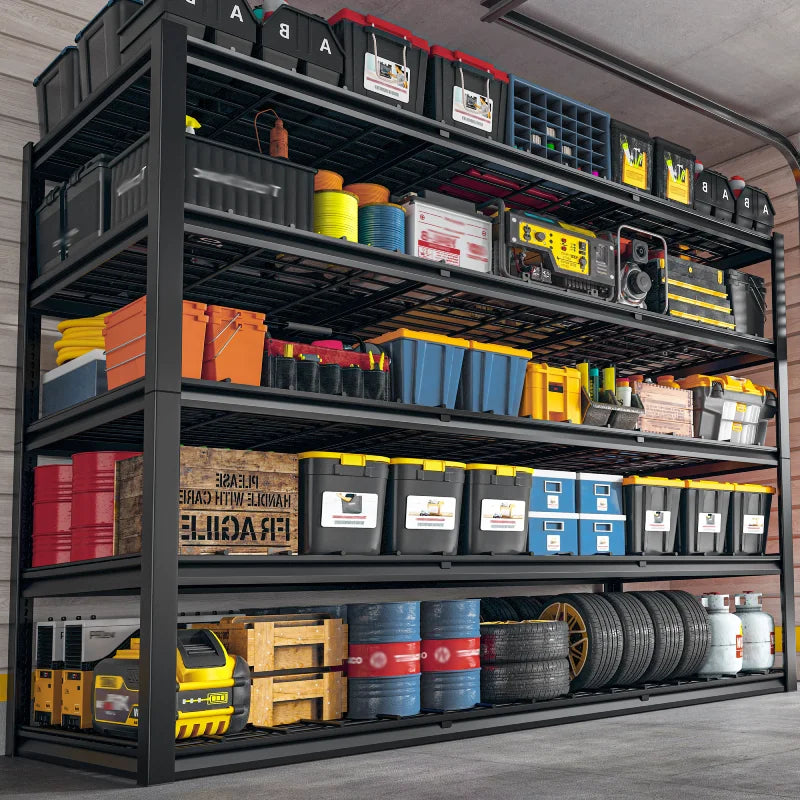 60" W Industrial Storage Rack Adjustable Heavy Duty Garage Shelving Rust-Resistant Garage Storage Shelves for Garage, Warehouse, Basement