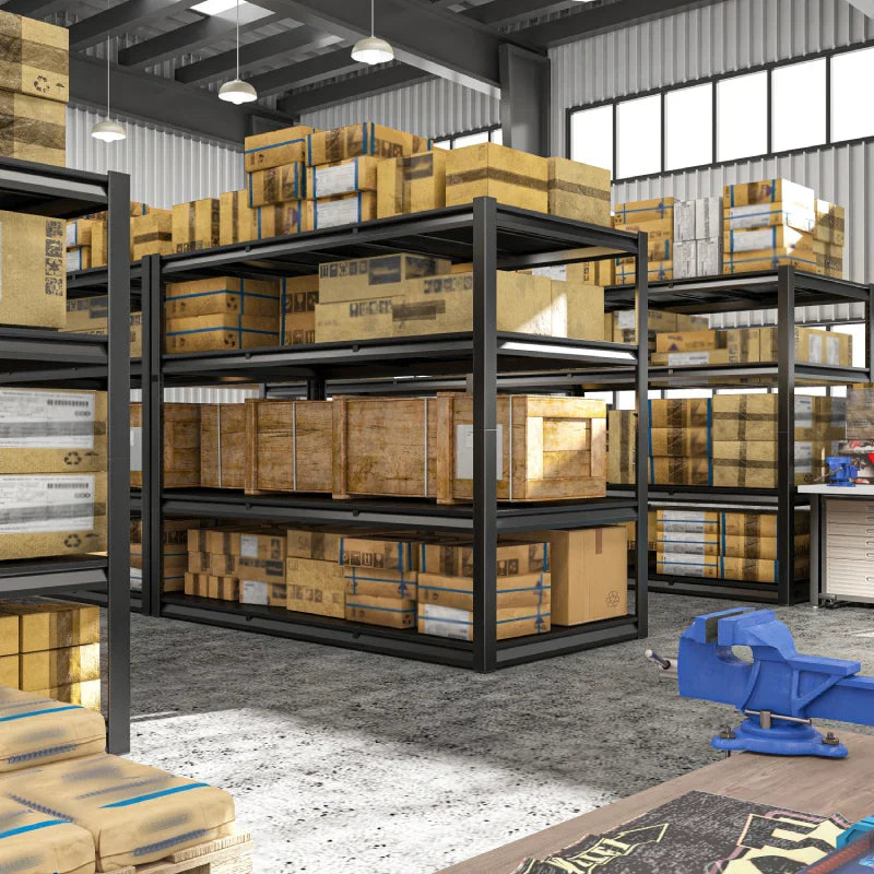 60" W Industrial Metal Shelving 4-Tier Garage Steel Shelving for Warehouse, Basement, Pantry