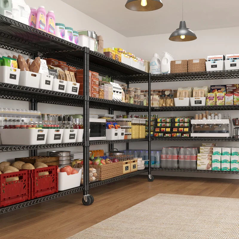 60” W Wire Shelving Units, 2399lbs Adjustable Steel Shelving Racks, Storage Shelves for Pantry Kitchen Commercial