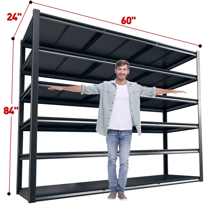 84"H 3500LBS Heavy Duty Garage Shelving 6-tier Adjustable Storage Shelves for Garage,Warehouse, Basement