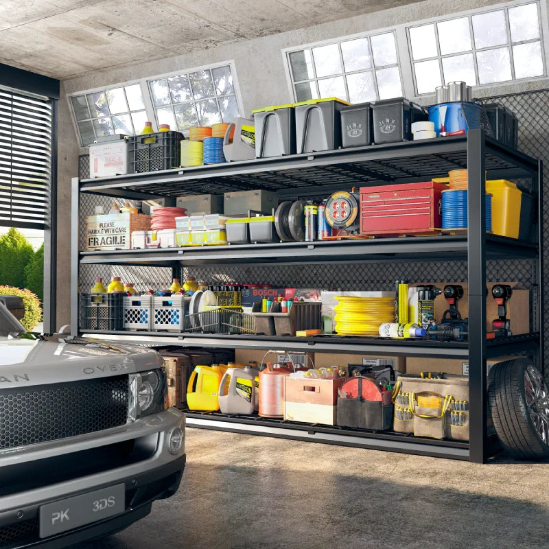 60"W 4-Tier Shelves for Storage 2550LBS Adjustable Garage Shelving Storage Racks for Pantry Garage Basement