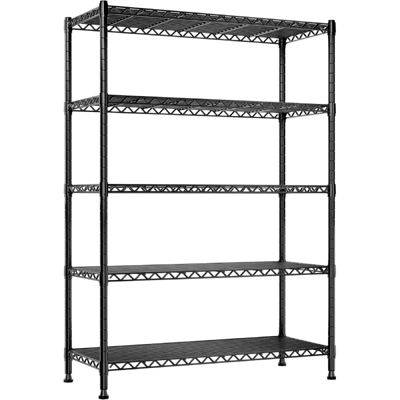 35.4"W Wire Shelving Units, 5 Tier Adjustable Storage Rack, Metal Commercial Shelves for Pantry Kitchen Dorm