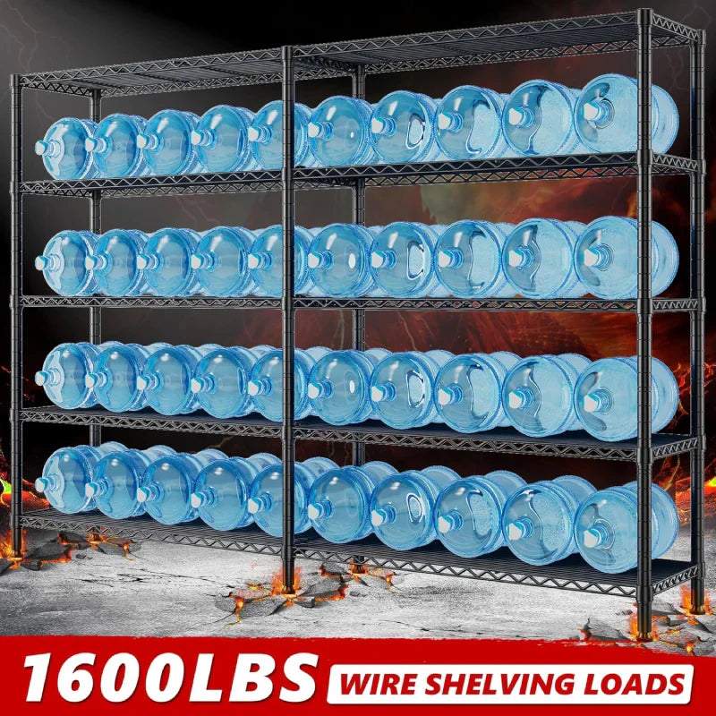 72.8” W Metal Shelving Units, Adjustable Wire Shelves for Storage, 5-Wire Shelving Rack for Pantry Kitchen Supermarket