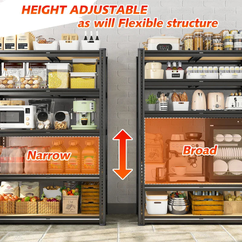 35.5"W Garage Shelves 2250lbs, Metal Shelving Unit for Pantry Kitchen Warehouse
