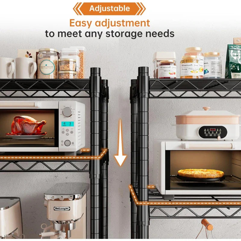 35.4"W Wire Shelving Units, 5 Tier Adjustable Storage Rack, Metal Commercial Shelves for Pantry Kitchen Dorm