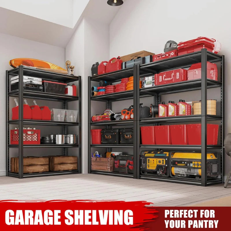 2 Packs 31.5"W Heavy Duty Storage Shelves, 5-Tier 2000 Lbs Adjustable Metal Shelving Units for Garage, Basement, Warehouse, Pantry