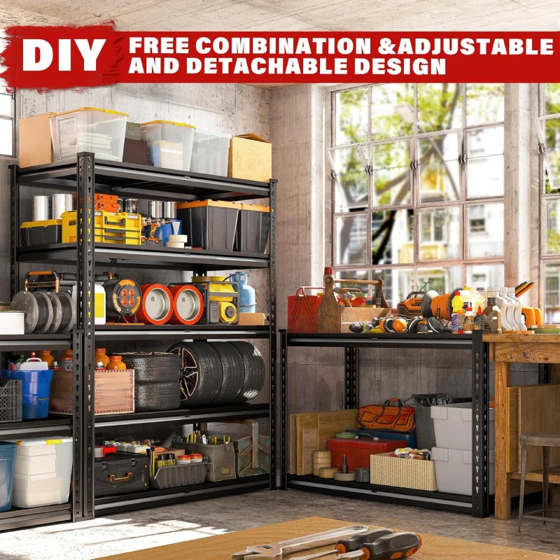 3000 LBS 5 Tiers Heavy Duty Storage Shelves Adjustable Metal Shelving for Garage, Pantry, Kitchen and Basement