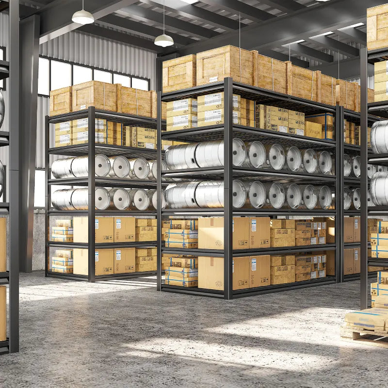 55.2"W 3500LBS Industrial Shelving 6-Tier Adjustable Heavy Duty Shelves for Garage Basement Warehouse