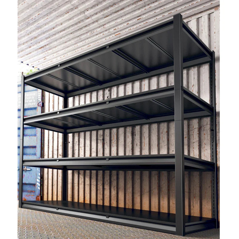 60" W Industrial Metal Shelving 4-Tier Garage Steel Shelving for Warehouse, Basement, Pantry