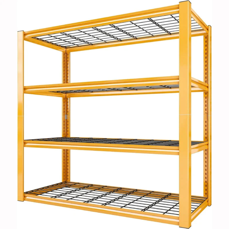 2PCS 4400 LBS Metal Garage Shelving,4 Tiers Heavy Duty Storage Shelves,Industrial Metal Storage Rack