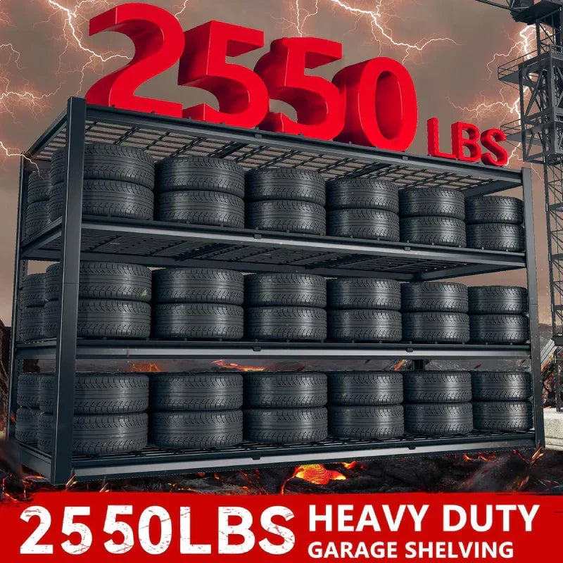 60"W 4-Tier Shelves for Storage 2550LBS Adjustable Garage Shelving Storage Racks for Pantry Garage Basement