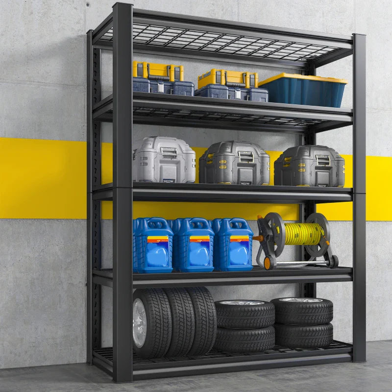 2 Packs 35.6"W Steel Shelving 2500LBS Heavy Duty Storage Shelves Adjustable Storage Shelves for Garage, Kitchen,Basement