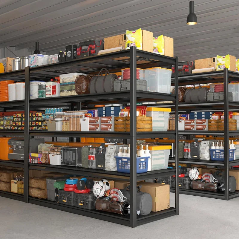 2 Packs 72.2"H Garage Storage Shelves 3000LBS Heavy Duty Rack, Industrial Shelves for Basement Warehouse