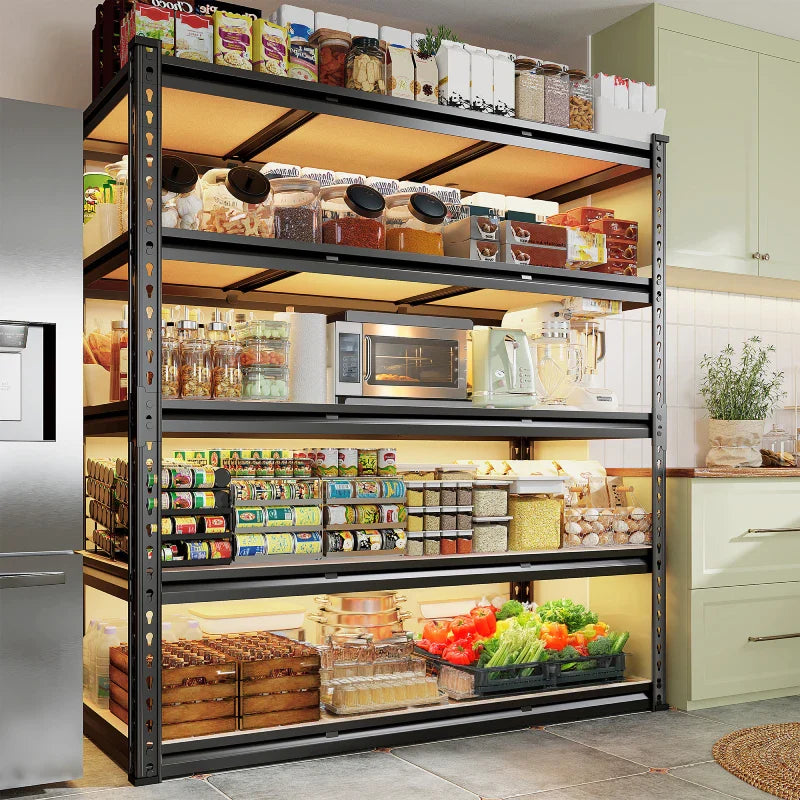 48.2" W Garage Shelf, 3000LBS Heavy Duty Steel Shelving Units, 5-Tier Adjustable Metal Shelves for Basement Warehouse Commercial