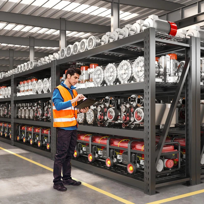 shelves 4-Tier Industrial Storage Rack 77.2"W 8500LBS Shelves with Metal Heavy Duty Garage Shelving Adjustable Shelving for Warehouse, Industrial, basement, Laboratory