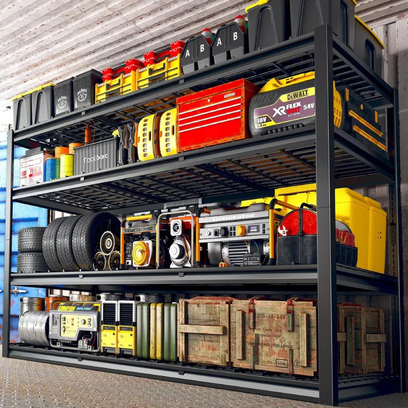 2-Pack 60" W Industrial Steel Shelving Heavy Duty Adjustable Garage Shelves for Warehouse, Garage, Basement