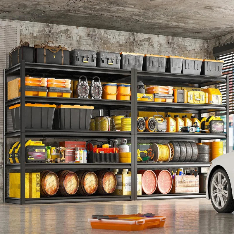 2 Packs 72.2"H Garage Storage Shelves 3000LBS Heavy Duty Rack, Industrial Shelves for Basement Warehouse