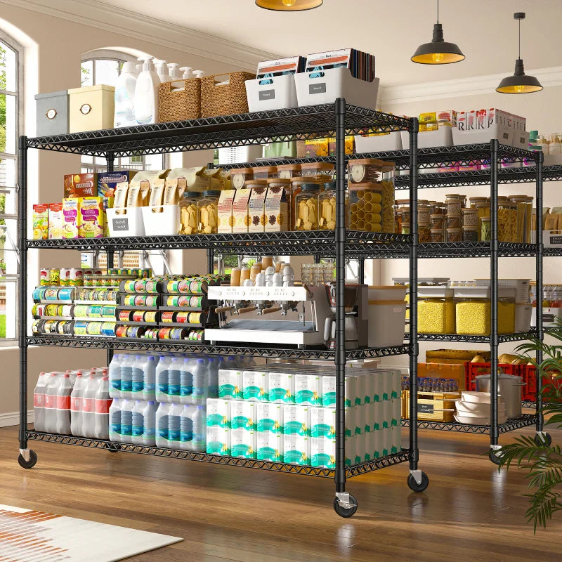 60” W Wire Shelving Units, 2399lbs Adjustable Steel Shelving Racks, Storage Shelves for Pantry Kitchen Commercial