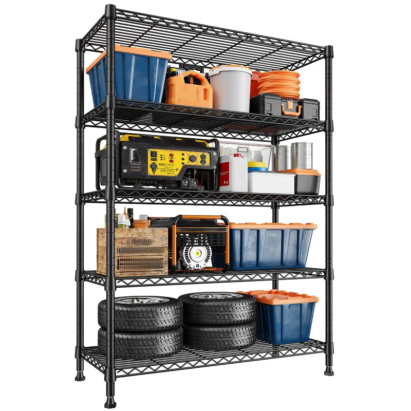 29"W Wire Shelving Units, 5-Tier Adjusatble, 1020lbs Metal Wire Rack for Pantry Kitchen Commercial