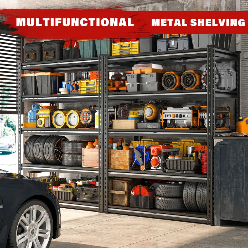 3000 LBS 5 Tiers Heavy Duty Storage Shelves Adjustable Metal Shelving for Garage, Pantry, Kitchen and Basement