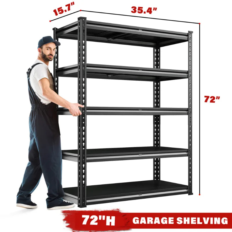 3000 LBS 5 Tiers Heavy Duty Storage Shelves Adjustable Metal Shelving for Garage, Pantry, Kitchen and Basement