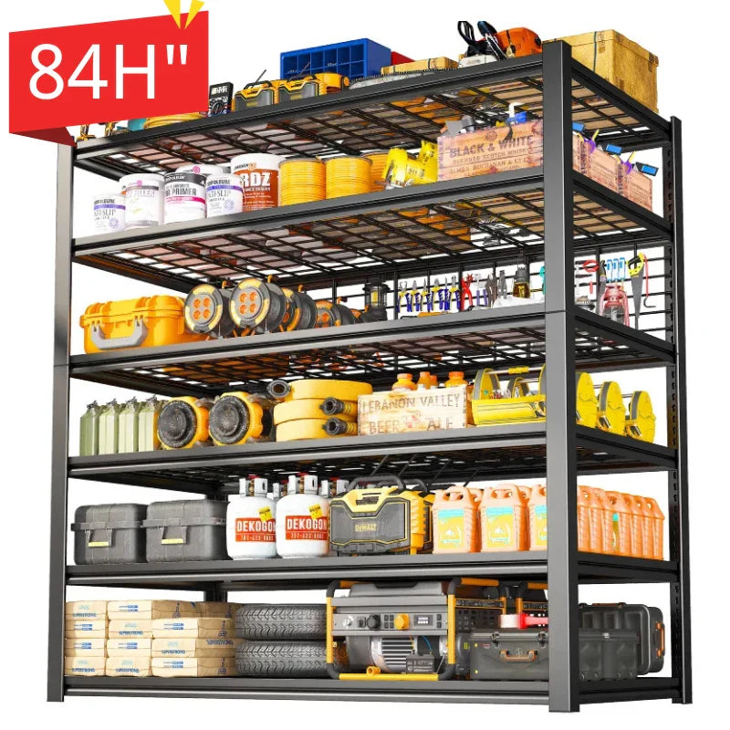 7 Tiers Industrial Shelving 3500LBS Heavy Duty Garage Shelving 48"W Adjustable Storage Racks for Basement Warehouse Garage