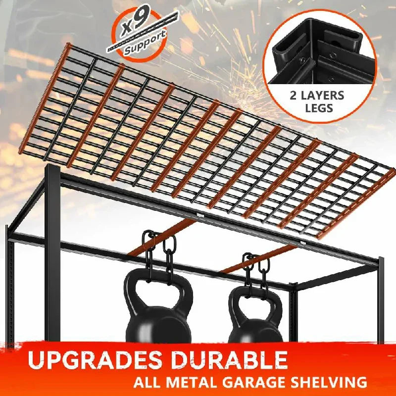 2-Pack 60" W Industrial Steel Shelving Heavy Duty Adjustable Garage Shelves for Warehouse, Garage, Basement