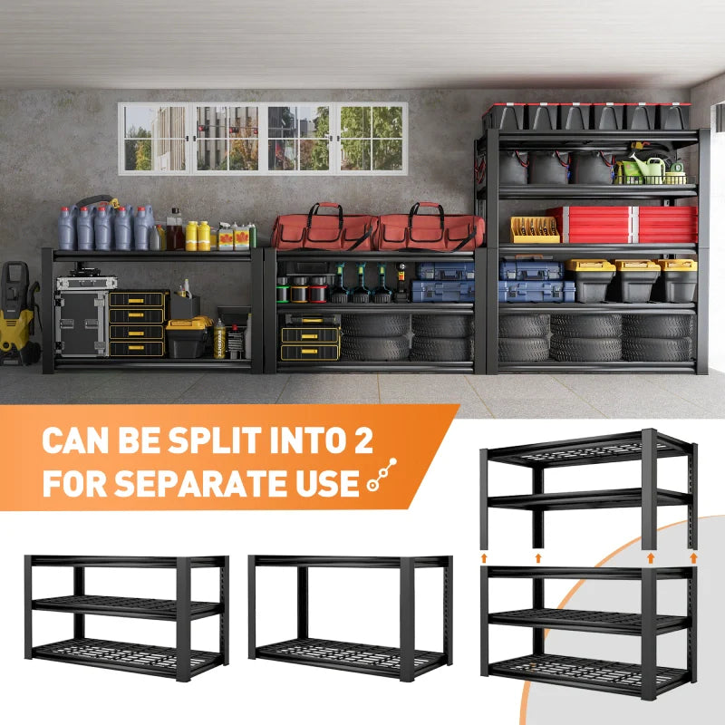 2 Packs 72" H 2500LBS Storage Shelves 5-tier Adjustable Shelving Units for Basement kitchen Garage Pantry