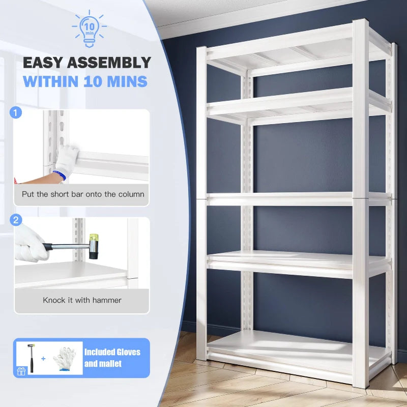 72"H Metal Storage Rack 2000LBS Adjustable Shelving for Kitchen, Living room