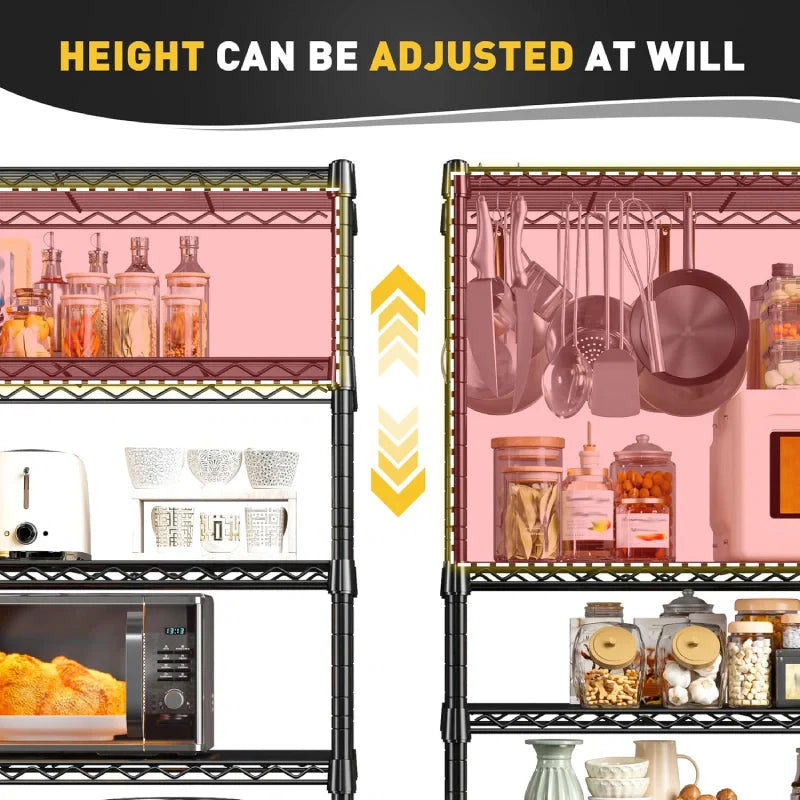 Tall Wire Shelving Units,Adjustable Outdoor Metal Shelves, Storage Shelves for Kitchen Pantry Dorm