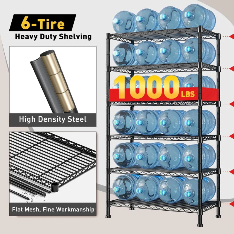 Tall Wire Shelving Units,Adjustable Outdoor Metal Shelves, Storage Shelves for Kitchen Pantry Dorm