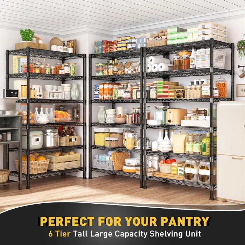 Tall Wire Shelving Units,Adjustable Outdoor Metal Shelves, Storage Shelves for Kitchen Pantry Dorm