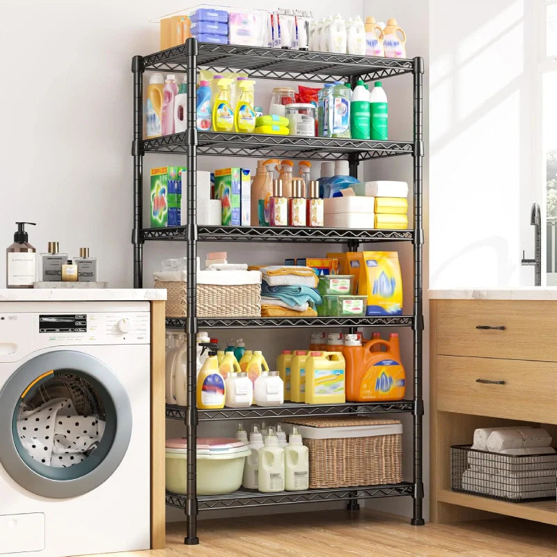 Tall Wire Shelving Units,Adjustable Outdoor Metal Shelves, Storage Shelves for Kitchen Pantry Dorm