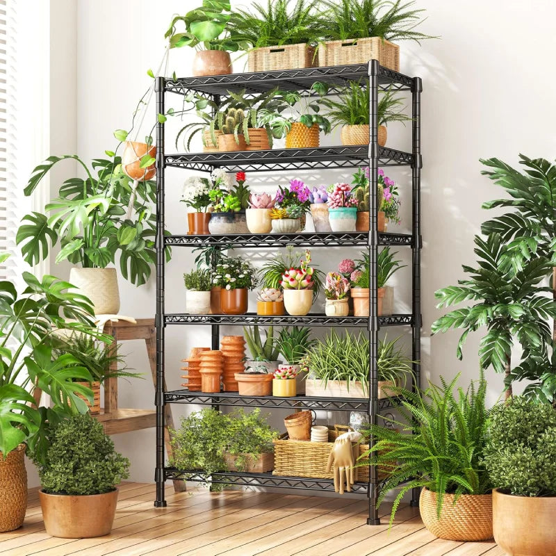 Tall Wire Shelving Units,Adjustable Outdoor Metal Shelves, Storage Shelves for Kitchen Pantry Dorm