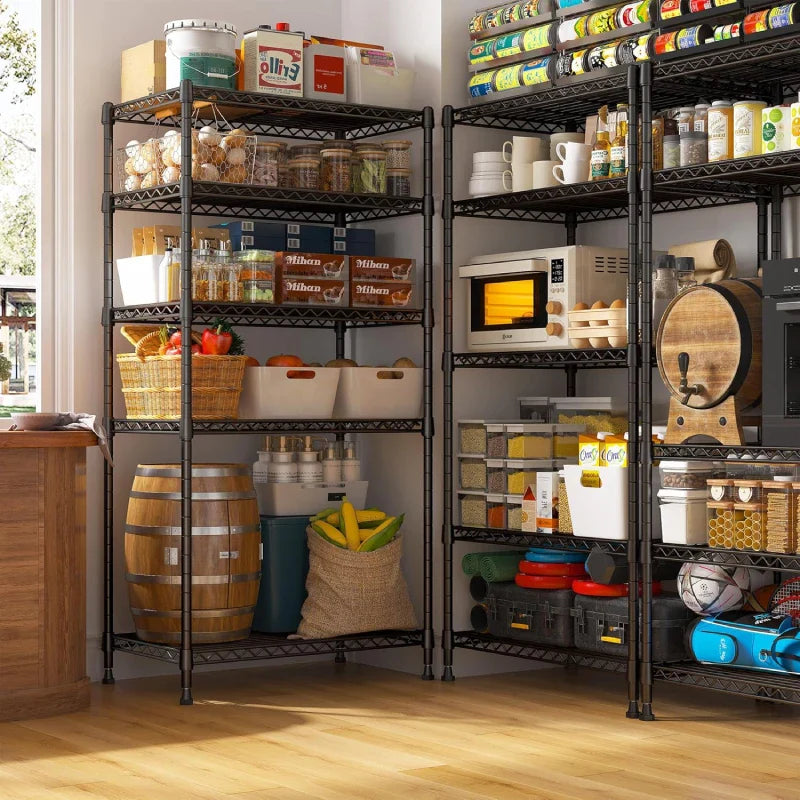 21.5"W Wire Shelving Units, 5-Tier Adjustable, 1000lbs Metal Wire Racks for Pantry Kitchen Dorm