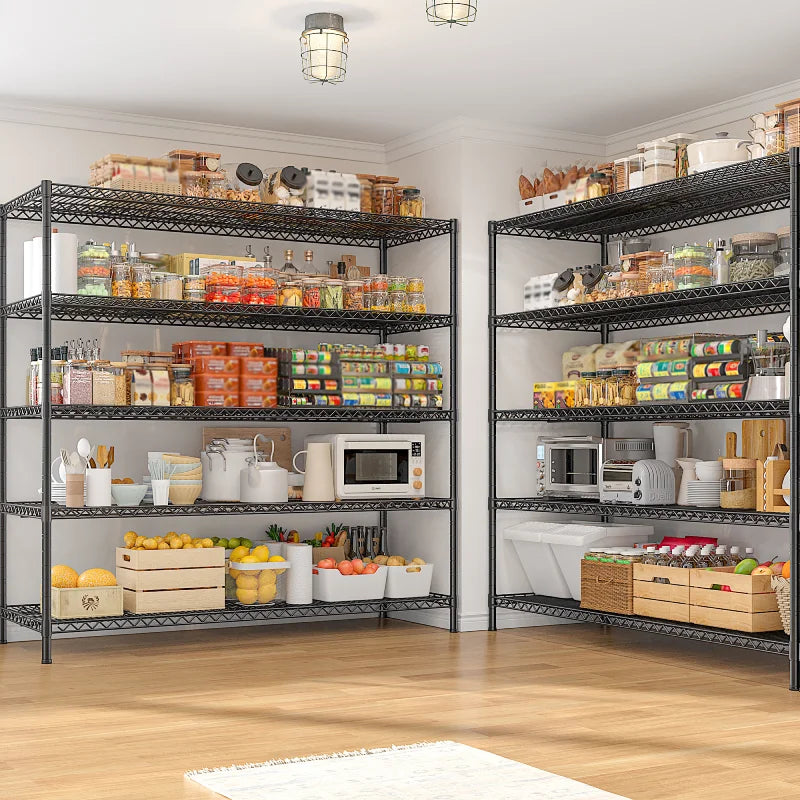 55.5"W Wire Shelving, 3200 lbs Heavy Duty Storage Racks, Metal Shelves for Garage Kitchen Basement