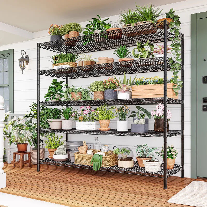 55.5"W Wire Shelving, 3200 lbs Heavy Duty Storage Racks, Metal Shelves for Garage Kitchen Basement