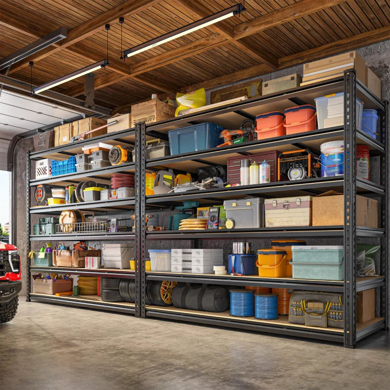 59.8”W Boltless Shelving Units, 6-Tier Heavy Duty Steel Garage Shelf Load 3000lbs, Commercial Shelving Rack for Pantry Kitchen Basement