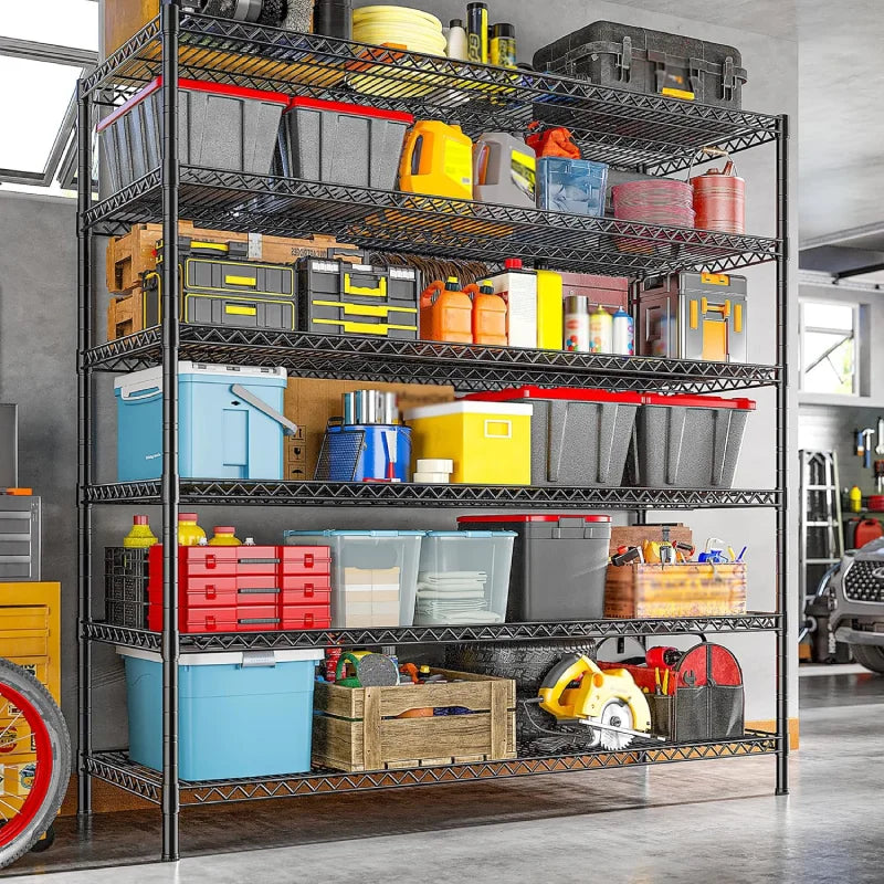 83”H 6-Tier Metal Wire Shelves, 3840lbs Heavy Duty Storage Shelves , Adjustable Storage Rack for Garage Kitchen Pantry Commercial
