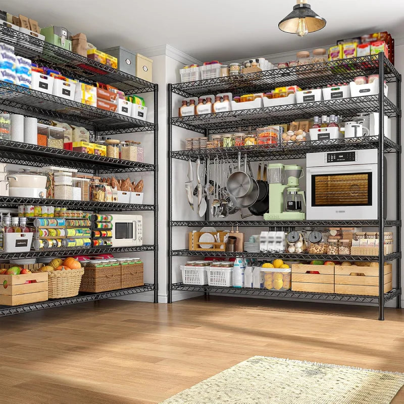 83”H 6-Tier Metal Wire Shelves, 3840lbs Heavy Duty Storage Shelves , Adjustable Storage Rack for Garage Kitchen Pantry Commercial