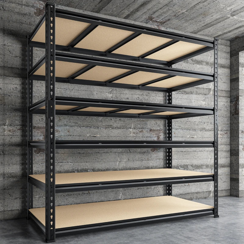 55"W Boltless Shelving Units, 6-Tier Heavy Duty Freestanding Garage Shelves Load 3060lbs, Steel Storage Racks for Pantry Basement Commercial